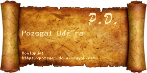 Pozsgai Dóra névjegykártya